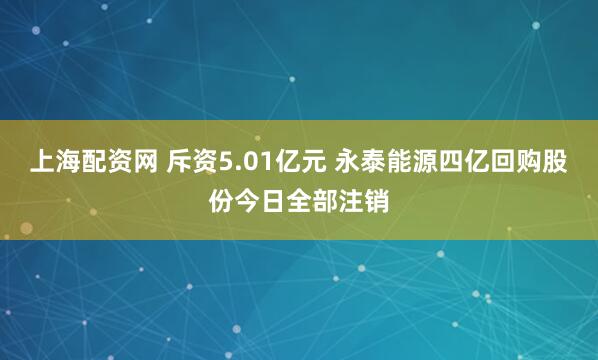 上海配资网 斥资5.01亿元 永泰能源四亿回购股份今日全部注销